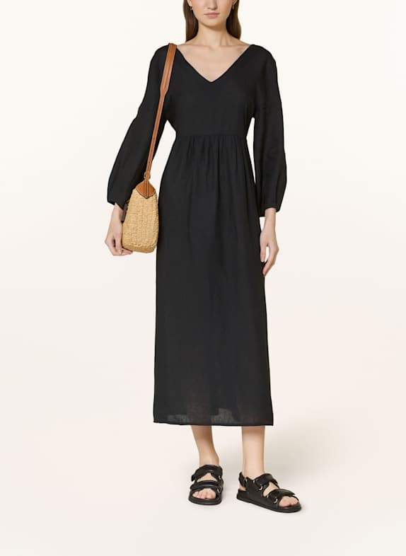 ROBERT FRIEDMAN Linen dress SELENAL BLACK