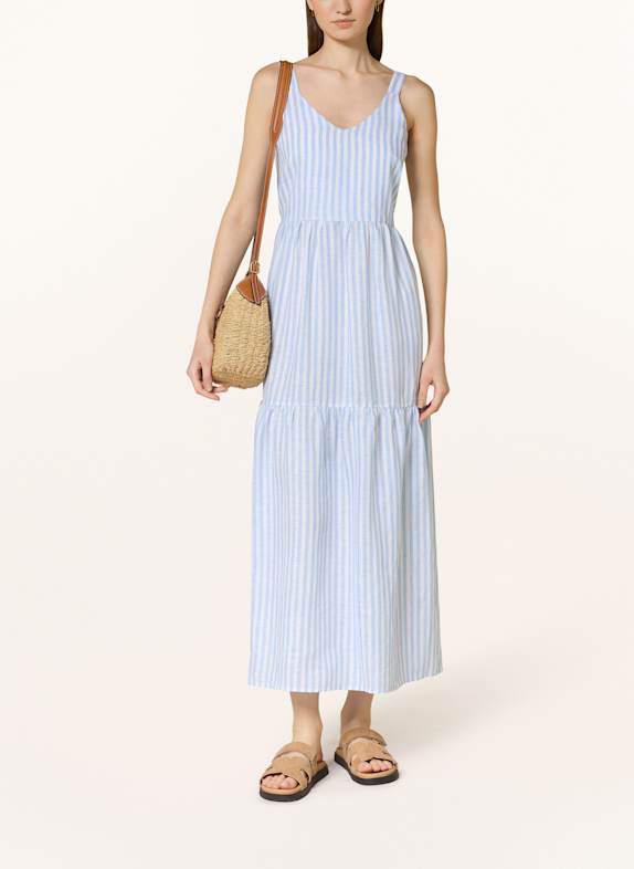 ROBERT FRIEDMAN Leinenkleid AMIRAL HELLBLAU/ WEISS