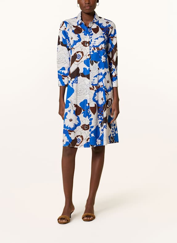 ROBERT FRIEDMAN Hemdblusenkleid BLAU/ WEISS/ BRAUN