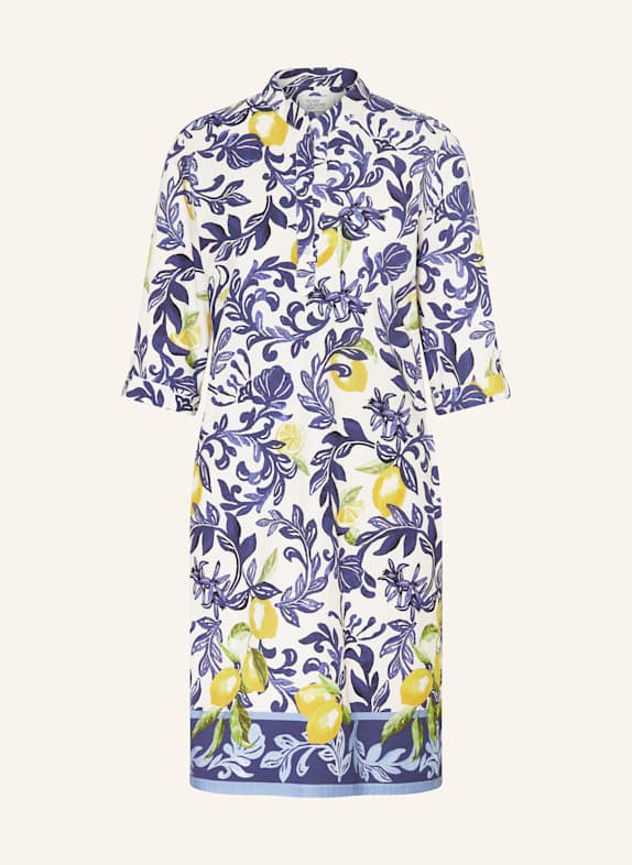 ROBE LÉGÈRE Kleid mit 3/4-Arm WEISS/ BLAU/ DUNKELGELB