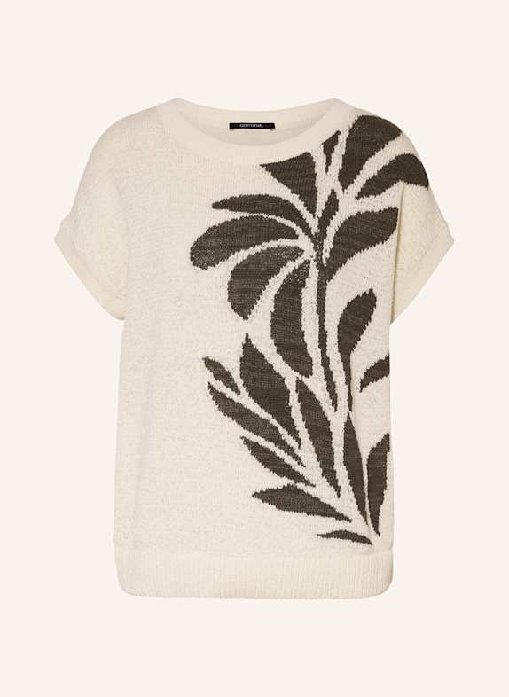 comma Strickshirt CREME/ KHAKI