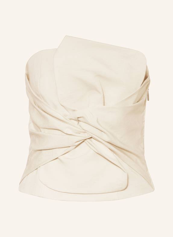 comma Off-Shoulder-Top mit Leinen CREME