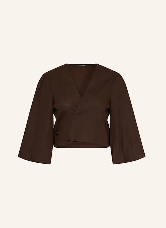 comma Bluse mit 3/4-Arm DUNKELBRAUN