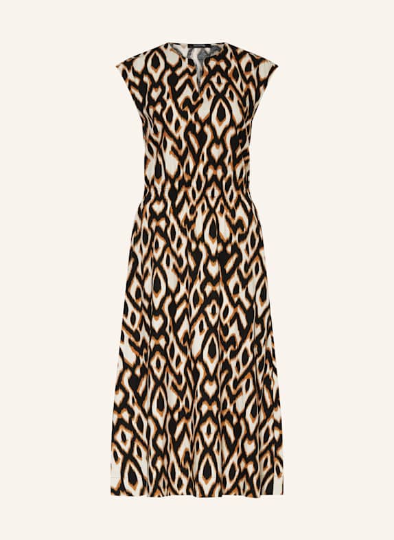 comma Kleid SCHWARZ/ ECRU/ DUNKELORANGE