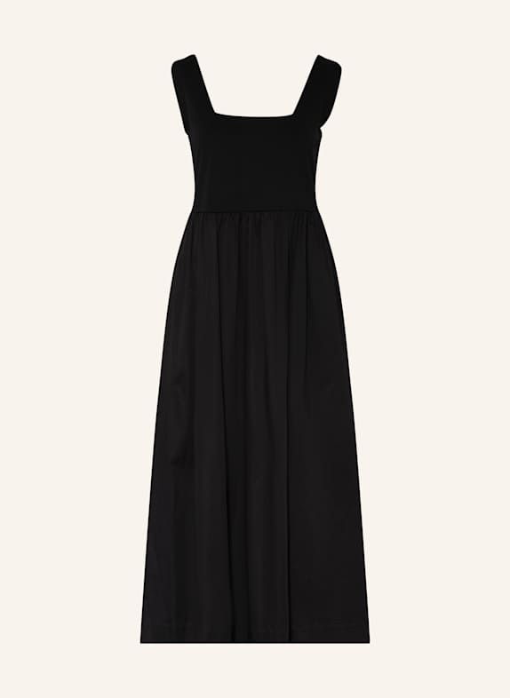 comma Kleid im Materialmix SCHWARZ