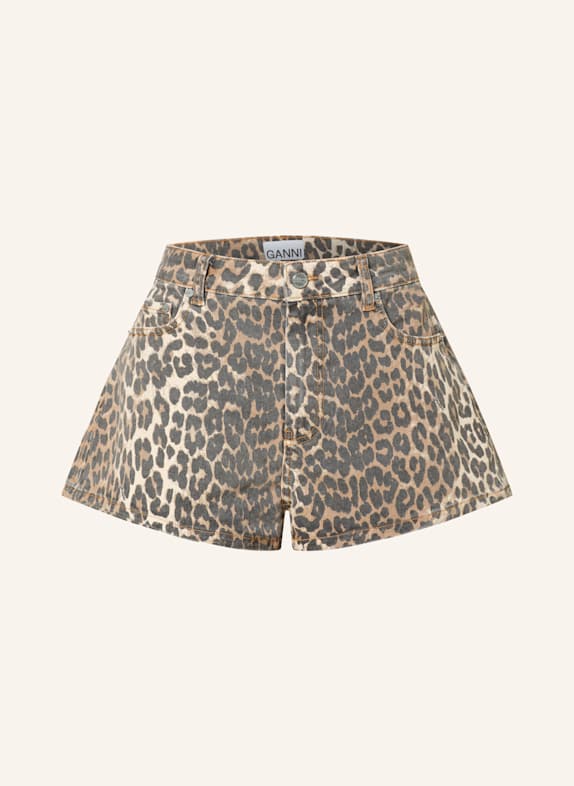 GANNI Denim shorts 943 LEOPARD