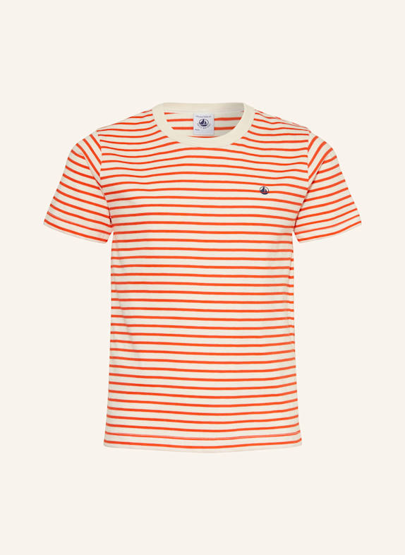 PETIT BATEAU T-Shirt HELLBRAUN/ ROT