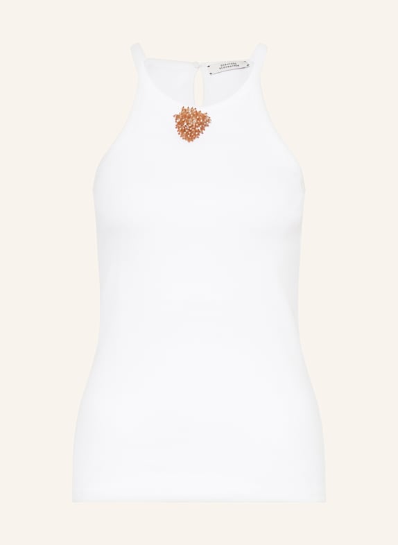 DOROTHEE SCHUMACHER Top RIB ROMANCE mit Schmuckperlen WEISS