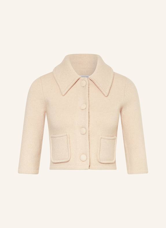 DOROTHEE SCHUMACHER Cropped-Strickjacke mit Cashmere und 3/4-Arm BEIGE