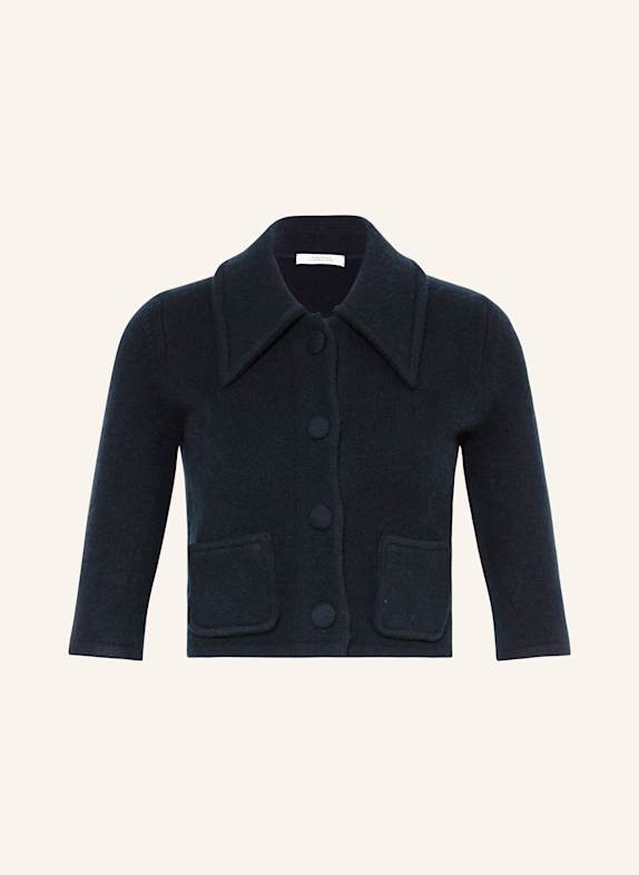 DOROTHEE SCHUMACHER Cropped-Strickjacke mit Cashmere und 3/4-Arm DUNKELBLAU