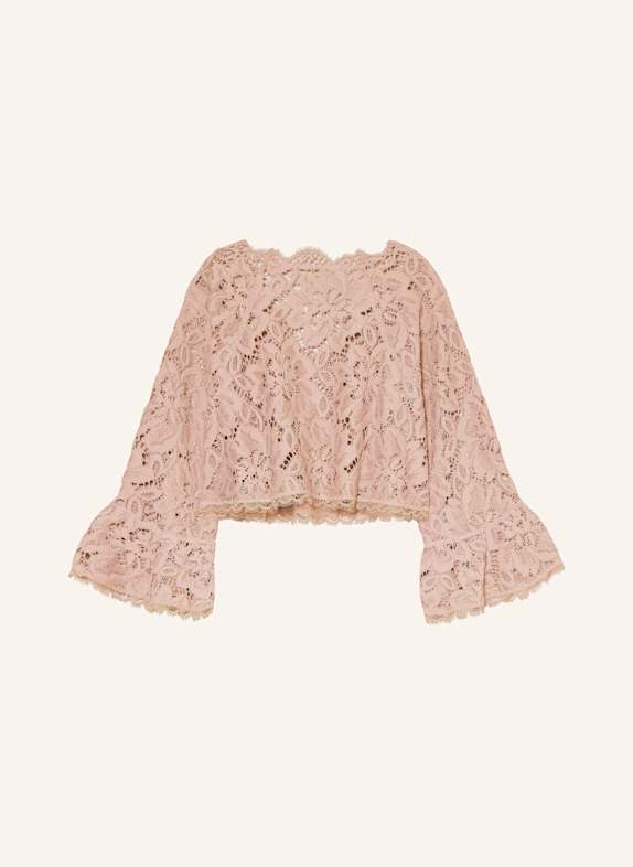 DOROTHEE SCHUMACHER Shirt blouse LACY DREAM made of lace LIGHT BROWN