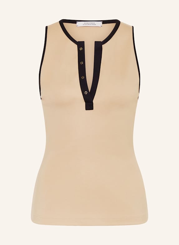 DOROTHEE SCHUMACHER Jerseytop EMOTIONAL ESSENCE CAMEL/ SCHWARZ