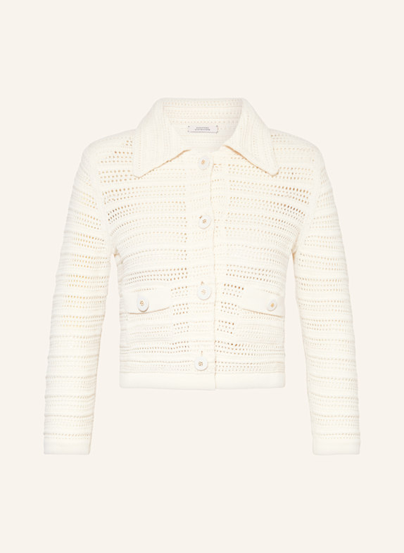 DOROTHEE SCHUMACHER Strickjacke PRECISE POINTELLE mit 3/4-Arm ECRU