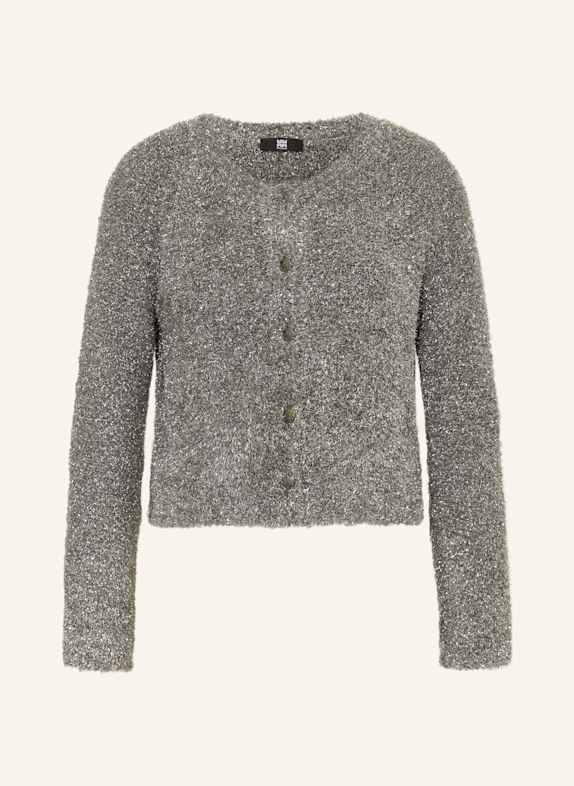 RIANI Strickjacke mit Glitzergarn GRAU/ SILBER