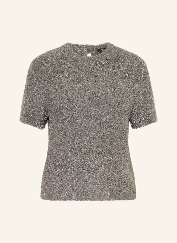 RIANI Strick-Shirt mit Glitzergarn GRAU/ SILBER