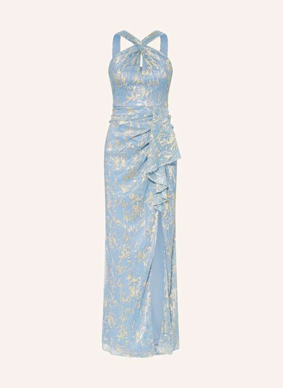 ADRIANNA PAPELL Abendkleid mit Glitzergarn HELLBLAU/ GOLD