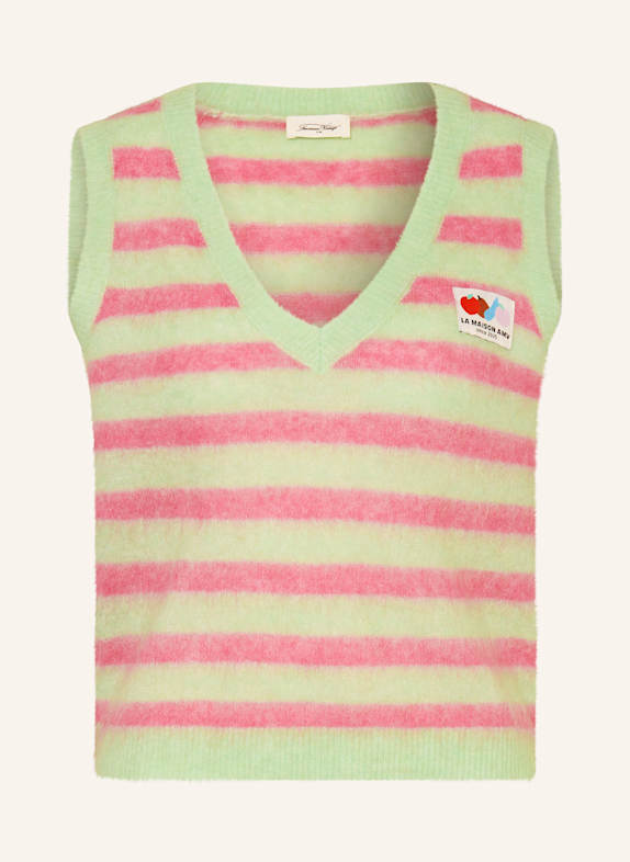 American Vintage Pullunder NENYBAY mit Alpaka FUCHSIA/ HELLGRÜN