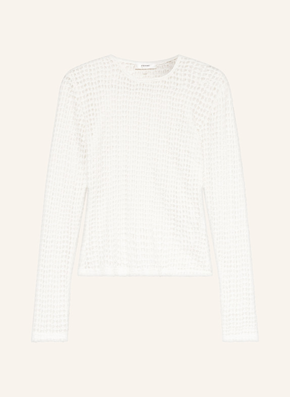 FRAME Longsleeve THE POPCORN TOP aus Mesh WEISS