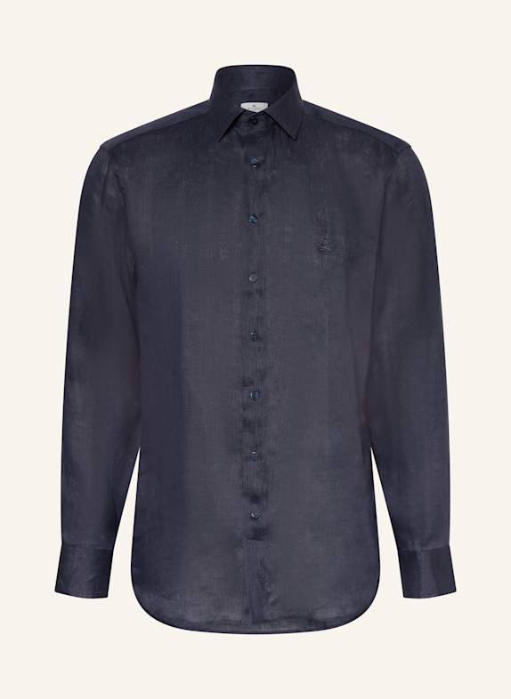ETRO Koszula z lnu regular fit GRANATOWY