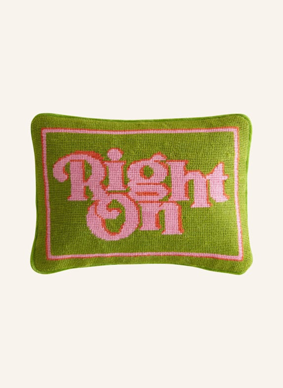 JONATHAN ADLER Decorative cushion RIGHT ON GREEN/ PINK