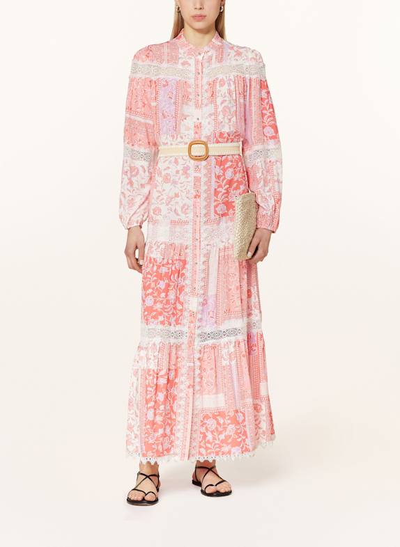 MISS JUNE Kleid mit Spitze HELLROT/ HELLLILA/ ECRU