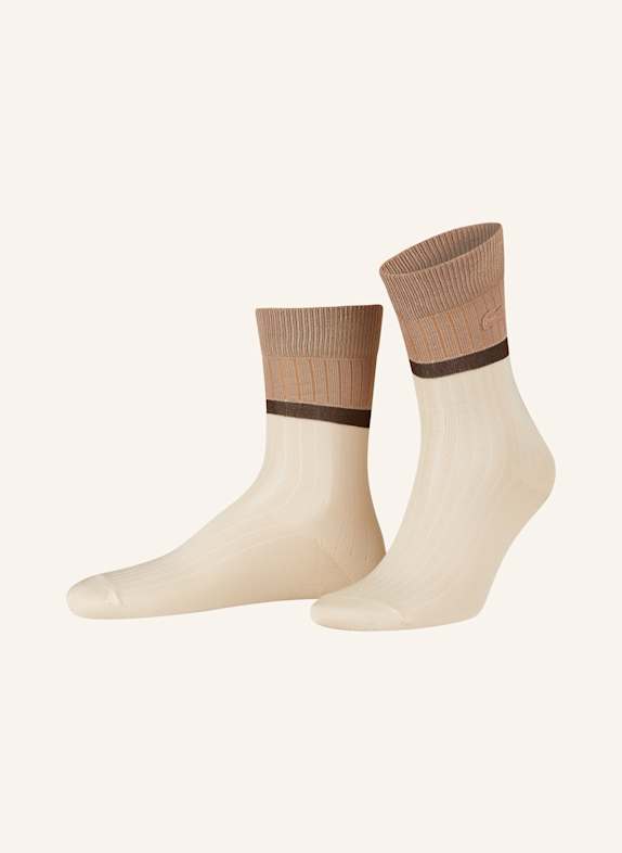 LACOSTE Socken HELLBRAUN/ ECRU