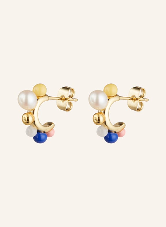 LULU Copenhagen Creoles SPACE HOOPS GOLD/ WHITE/ BLUE