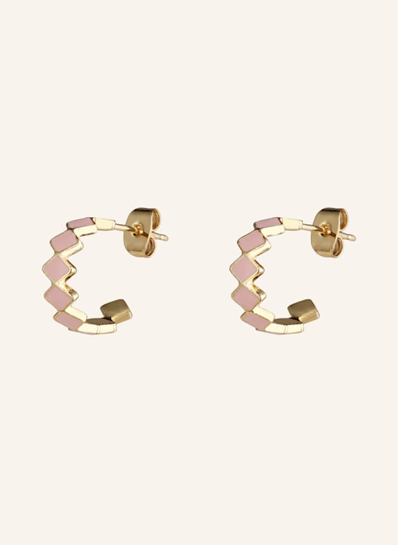 LULU Copenhagen Creoles CONFETTI HOOPS GOLD/ LIGHT PINK