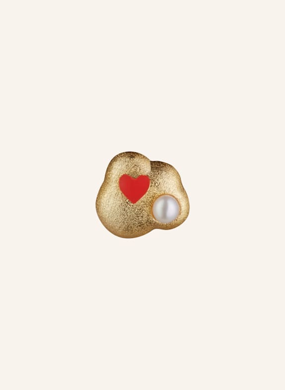 LULU Copenhagen Stud earrings MAGIC STONE HEART GOLD/ RED