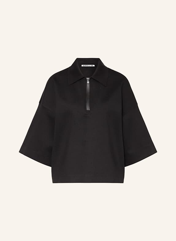 VANILIA Oversized-Sweatshirt mit 3/4-Arm SCHWARZ