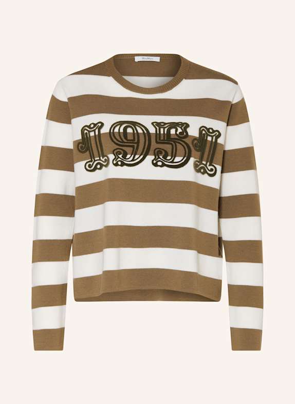 Max Mara Sweater VITERBO ECRU/ BROWN