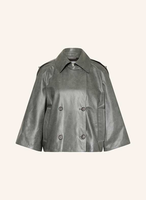 Max Mara TENACE leather jacket DARK GREEN