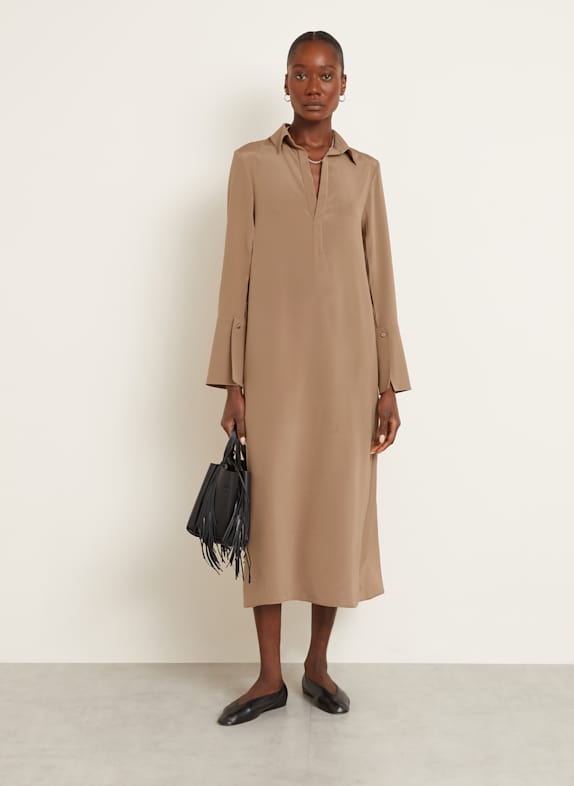 Max Mara Wickelkleid aus Seide HELLBRAUN
