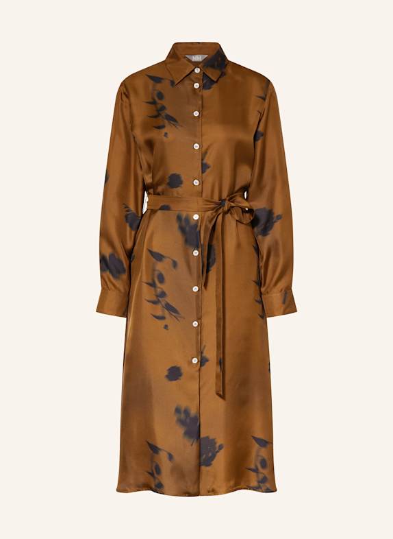 MM Hemdblusenkleid JADI aus Seide BRAUN/ SCHWARZ