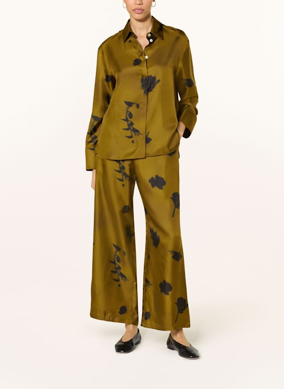 MM by Max Mara Marlene broek HELGA van zijde OLIJF / ZWART