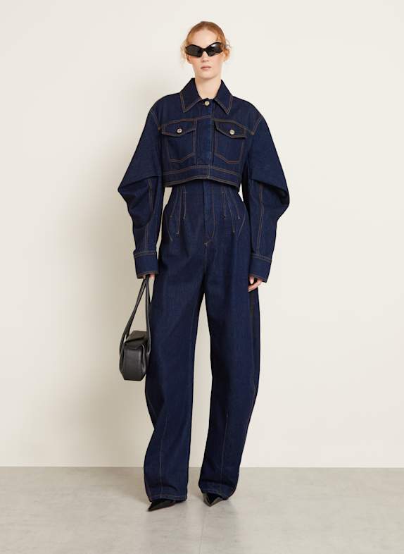 SPORTMAX Cropped-Jeansjacke SIR DUNKELBLAU