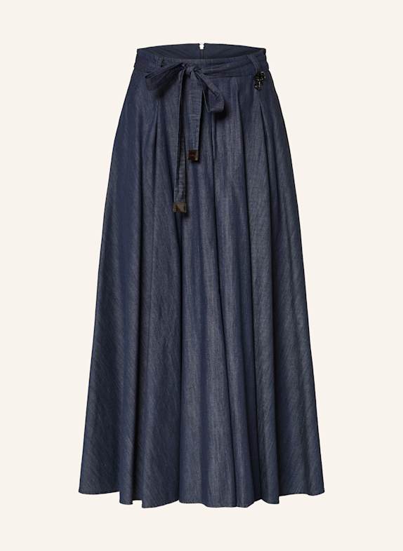 S Max Mara Rock AMANDA in Jeansoptik mit Schmuckperlen DUNKELBLAU