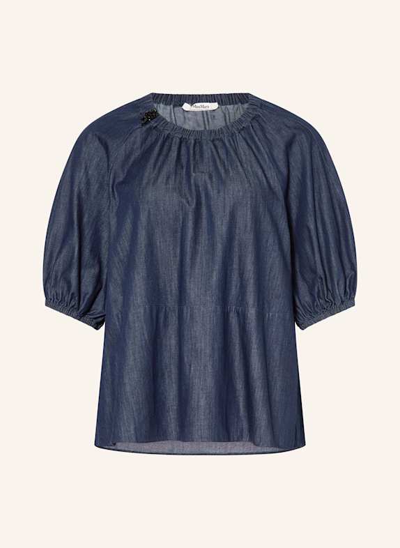 S Max Mara Shirt blouse TALIA in denim look with 3/4 sleeve DARK BLUE
