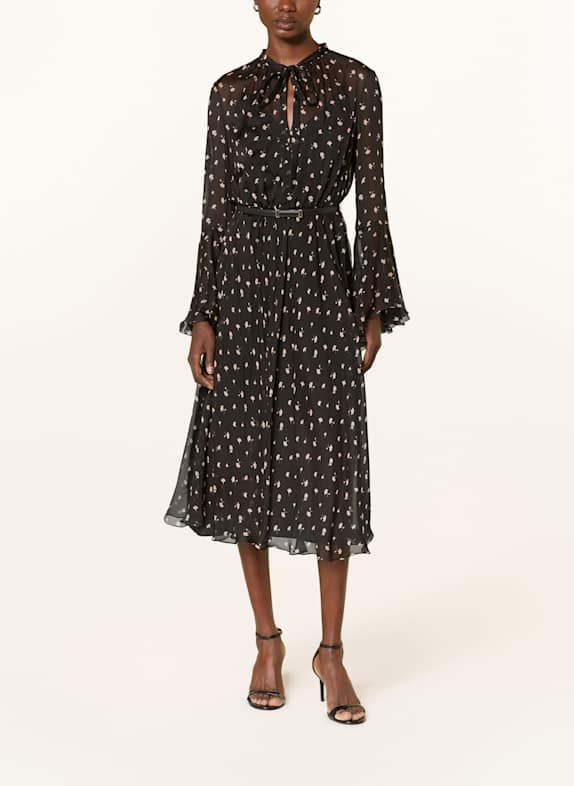 Max Mara STUDIO Seidenkleid KLENIA SCHWARZ/ ROSÉ