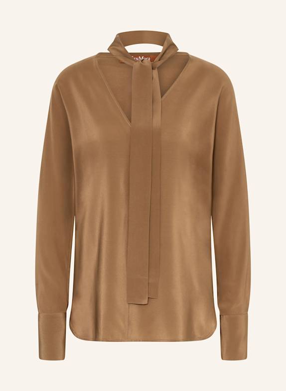 Max Mara STUDIO Schluppenbluse CACO aus Seide BRAUN