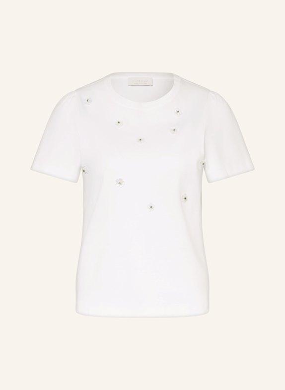 Rich & Royal T-Shirt mit Schmucksteinen WEISS