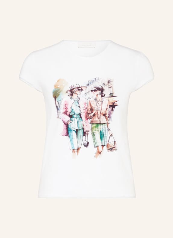 Rich & Royal T-Shirt mit Schmucksteinen WEISS