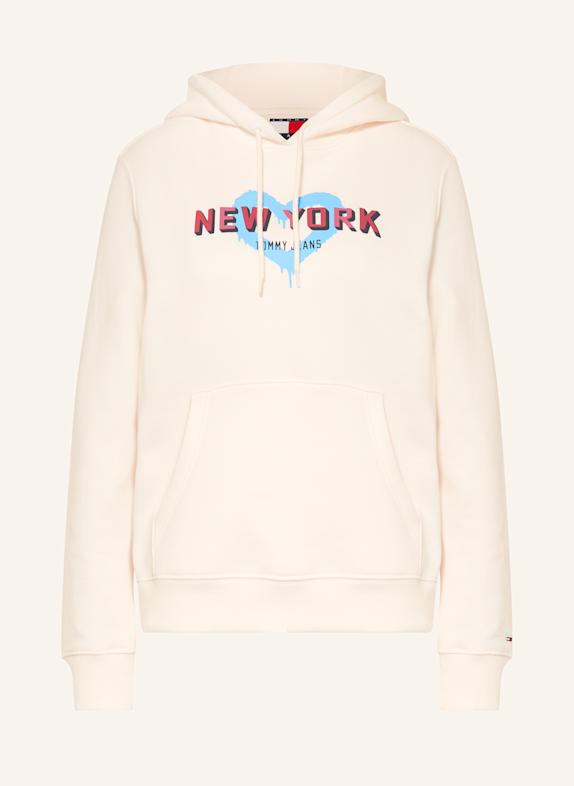 TOMMY JEANS Hoodie ECRU/ ROT/ HELLBLAU