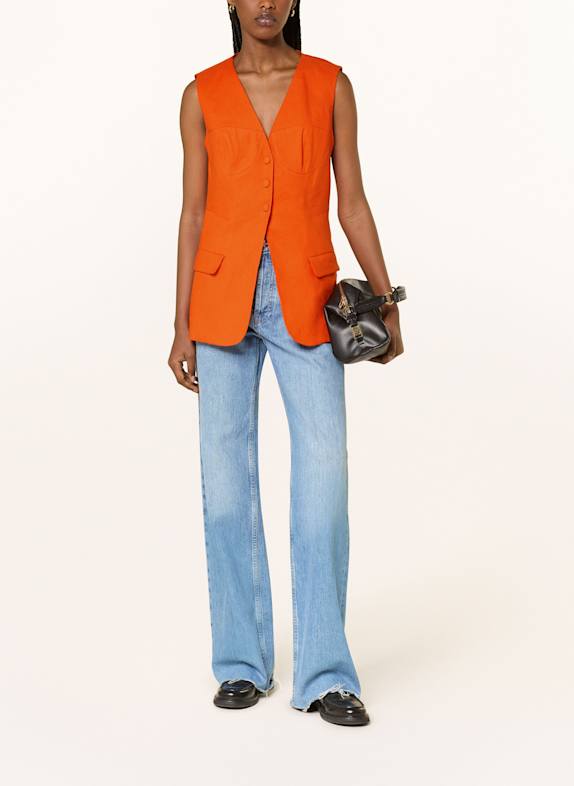 SANDRO Blazerweste mit Leinen ORANGE