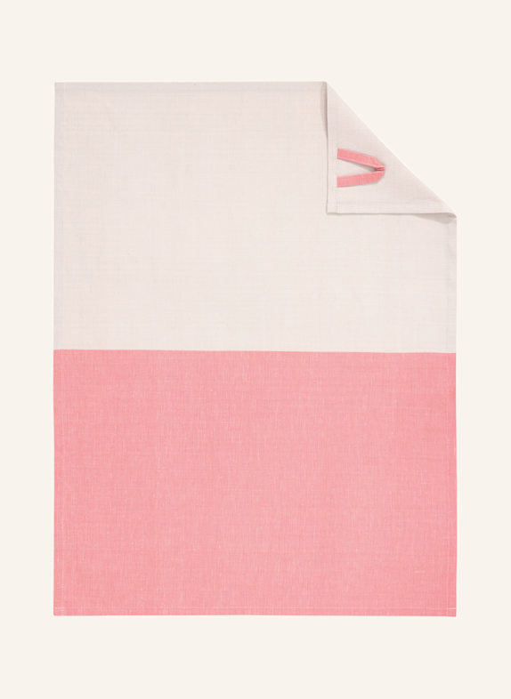 Cawö Geschirrtuch mit Leinen ROSA/ BEIGE