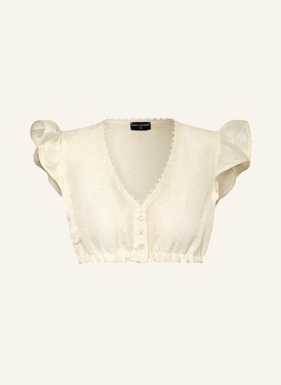 KINGA MATHE Dirndlbluse KIKI mit Leinen und Volants ECRU
