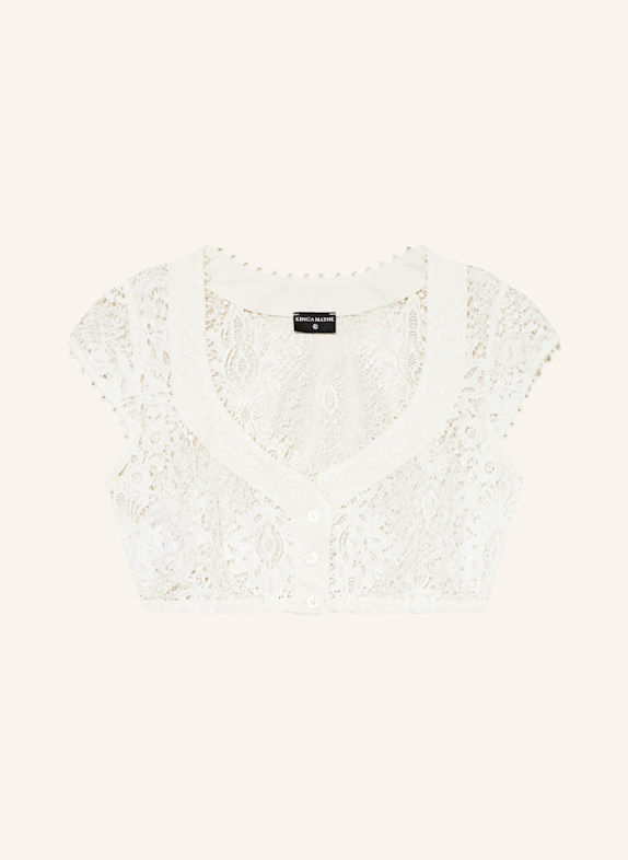 KINGA MATHE Dirndlbluse SAMTHA aus Spitze WEISS