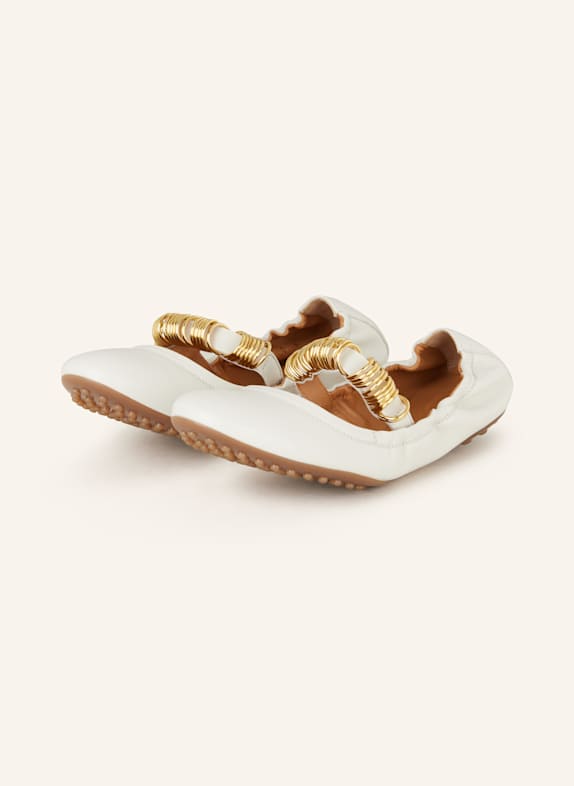 TOD'S Mary-Jane-Ballerinas WEISS