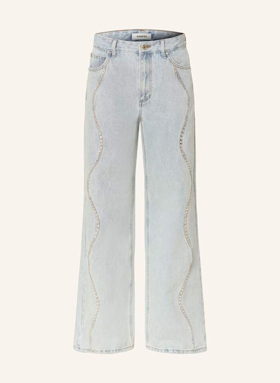 SANDRO Straight Jeans mit Schmucksteinen J002 LIGHT BU JEAN