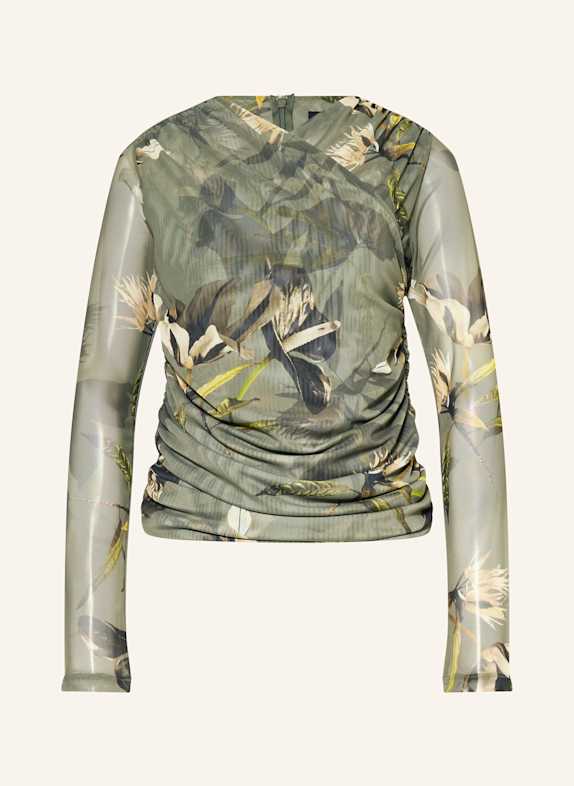 ALLSAINTS Longsleeve HANAKO aus Mesh OLIV/ HELLBRAUN/ GRÜN